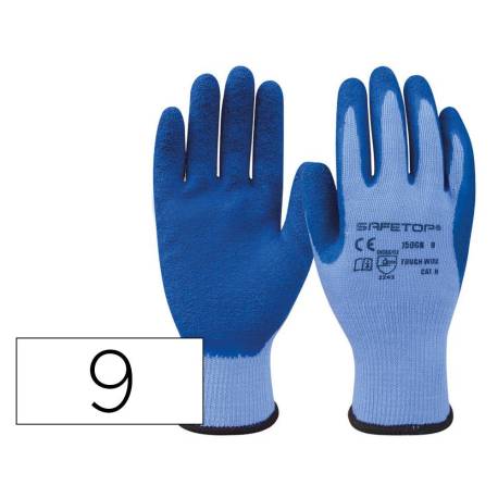 GUANTES DE LATEX MARCA SAFETOP TOUGH-WIRE SINTETICO SIN COSTURAS TALLA 9