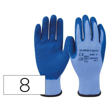 GUANTES DE LATEX MARCA SAFETOP TOUGH-WIRE SINTETICO SIN COSTURAS TALLA 8