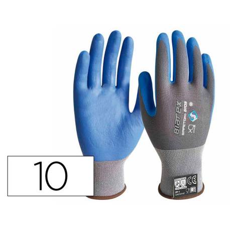 GUANTES DE NITRILO MARCA SAFETOP BIATEX ALIMENTARIO Y ANTICALORICO COLOR AZUL TALLA 10