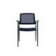 SILLA MARCA ROCADA CONFIDENTE BRAZOS FIJOS ESTRUCTURA METALICA BLANCA ASIENTO TELA IGNIFUGA RESPALDO DE MALLA