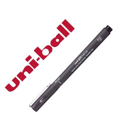 ROTULADOR UNIBALL PIN BR-200 PUNTA DE PINCEL FINO GRIS OSCURO