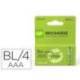 PILA MARCA GP RECARGABLE AAA 650 MAH BLISTER DE 4 UNIDADES