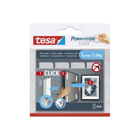 TIRA ADHESIVA MARCA TESA POWERSTRIPS CLICK HASTA 7,2 KG 4X2