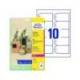 ETIQUETA COLGANTE AVERY COLOR BLANCA 90X50 MM IMPRIMIBLE DOBLE CARA PLASTICO 190 MC PACK DE 100 UNIDADES