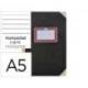 LIBRO CARTONE COSIDO MARCA FERNANDES FLECHA DIN A5+ RAYADO HORIZONTAL 100 HOJAS 100 GR NEGRO