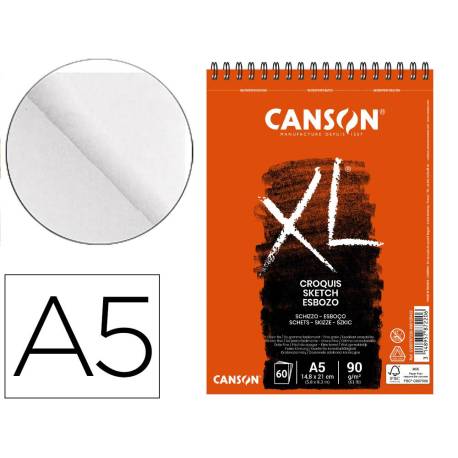 BLOC DE DIBUJO CROQUIS DIN A5 60 HOJAS 90 GR MICROPERFORADO GRANO FINO