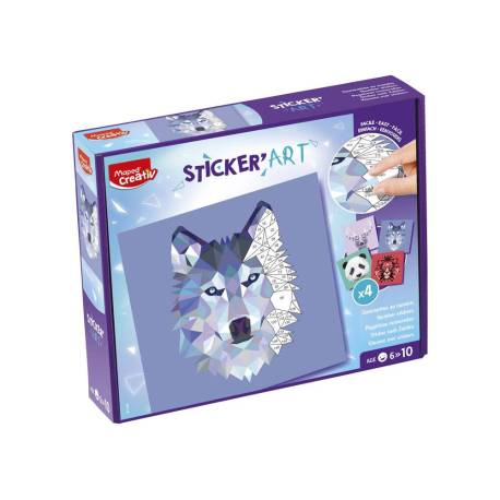 JUEGO MAPED CREATIVO STICKER'ART PEGATINAS AL NUMERO 6- 10 AÑOS