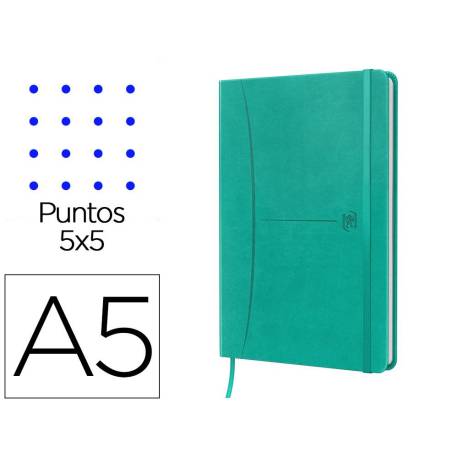 CUADERNO MARCA OXFORD COSIDA TAPA EXTRADURA DIN A5 104 HOJAS RAYADO DOTS 5X5 COLORES SURTIDOS