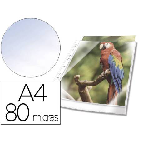 FUNDA MULTITALADRO MARCA DURABLE PREMIUM DIN A4 POLIPROPILENO 80 MC CRISTAL CON BORDE COLOR BLANCO BOLSA DE 10 UNIDADES