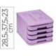 FICHERO CAJONES DE SOBREMESA FAIBO PLASTICO 100% RECICLABLE 4 CAJONES COLOR VIOLETA PASTEL 28,5X37,5X23 CM