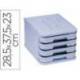 FICHERO CAJONES DE SOBREMESA FAIBO PLASTICO 100% RECICLABLE 4 CAJONES COLOR AZUL PASTEL 28,5X37,5X23 CM