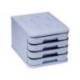 FICHERO CAJONES DE SOBREMESA FAIBO PLASTICO 100% RECICLABLE 4 CAJONES COLOR AZUL PASTEL 28,5X37,5X23 CM