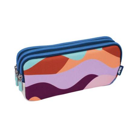 BOLSO ESCOLAR PORTATODO MARCA MILAN THE FUN MULTICOLOR 3 CREMALLERAS 220X80X100 MM