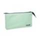 BOLSO ESCOLAR PORTATODO MILAN 1918 COLLECTION 3 CREMALLERAS Y 5 COMPARTIMENTOS COLOR VERDE 215X35X125 MM