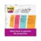 BLOC DE NOTAS ADHESIVAS QUITA Y PON POST-IT SUPER STICKY COSMIC RAYADO 90 HOJAS 101X152 MM PAQUETE DE 3