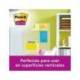 BLOC DE NOTAS ADHESIVAS QUITA Y PON POST-IT SUPER STICKY COSMIC RAYADO 90 HOJAS 101X152 MM PAQUETE DE 3