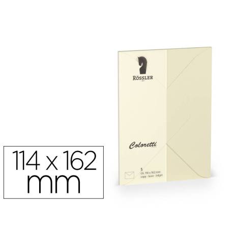 SOBRE ROSSLER COLORETTI C6 MINISTRO CREMA 114X162 MM PACK DE 5 UNIDADES