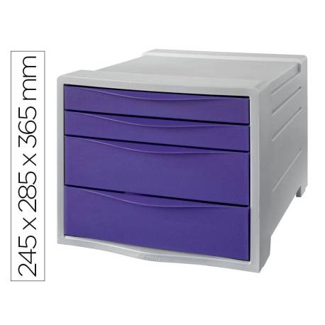 FICHERO CAJONES DE SOBREMESA ESSELTE COLOUR BREEZE PLASTICO 4 CAJONES LAVANDA