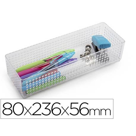 ORGANIZADOR DE SOBREMESA MARCA PLASTICFORTE TRANSPARENTE N 3 80X236X56 MM