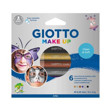 SET MARCA GIOTTO MAKE UP 6 LAPICES COSMETICOS COLORES METALICOS