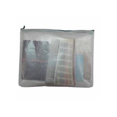 BOLSA MULTIUSOS MARCA OFFICE BOX MALLA B6 CON CREMALLERA ROJO 185X215 MM