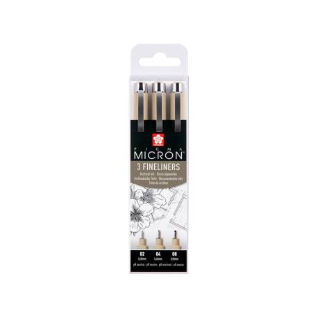 ROTULADOR MARCA SAKURA PIGMA MICRON NEGRO ESTUCHE DE 3 UNIDADES