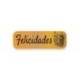 ROLLO 250 ETIQUETAS HOLOGRAFICA COLOR ORO "FELICIDADES" REGALOS