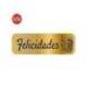 ROLLO 250 ETIQUETAS HOLOGRAFICA COLOR ORO "FELICIDADES" REGALOS
