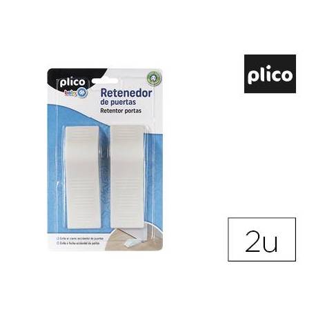 Retenedor de puertas Plico Plástico Blanco Blister 2U