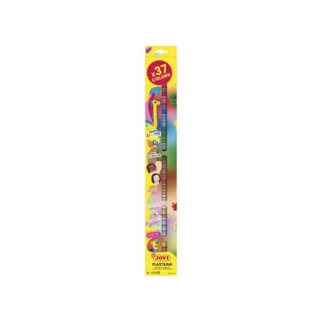 PLASTILINA MARCA JOVI BARRA 15 GR ESTUCHE DE 37 UNIDADES COLORES SURTIDOS
