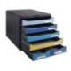 FICHERO DE CAJONES SOBREMESA MARCA EXACOMPTA BIG BOX MAXI BEE BLUE 6 CAJONES COLORES SURTIDOS