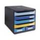 FICHERO DE CAJONES SOBREMESA MARCA EXACOMPTA BIG BOX MAXI BEE BLUE 6 CAJONES COLORES SURTIDOS
