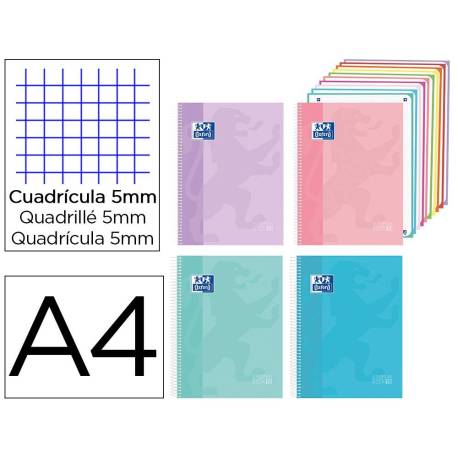 CUADERNO ESPIRAL MARCA OXFORD EUROPEANBOOK 10 TAPA EXTRADURA DIN A4 200 HOJAS CUADRO 5 MM