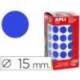 Gomets Apli circulares azules 15mm