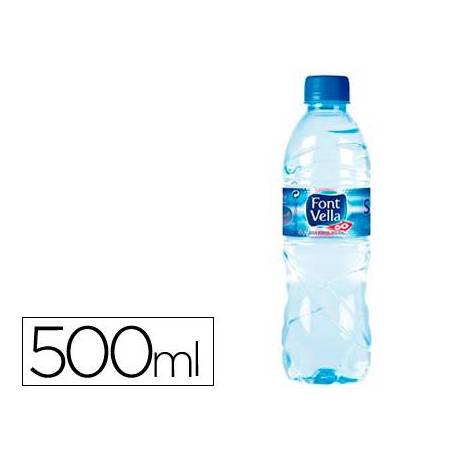 Agua mineral natural marca Font Vella botella de 500 ml