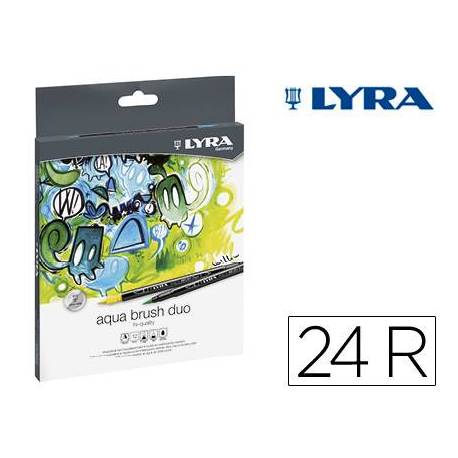Rotulador Lyra Duo Art Pen doble punta fina y gruesa caja de 24 unidades