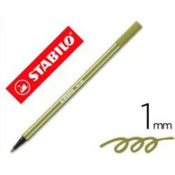 Rotulador Stabilo pen 68/63 Verde Tierra 1 mm