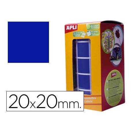 Gomets Apli cuadrados azul 20x20mm