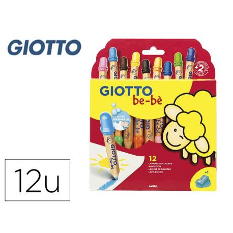 Lapices de colores Giotto redondos bebe caja de 12 lapices grueso 104 mm
