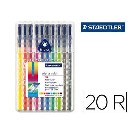 Rotulador Staedler Triplus punta fina triangular surtido pack de 20