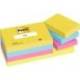 Bloc de notas adhesivas quita y pon post-it 38x51 mm colores neon. Pack de 12 blocs