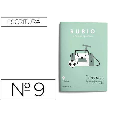 Cuaderno Rubio Escritura nº 9 Para mejorar la letra y la ortografía con letra continua