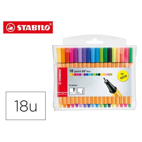 Rotulador Stabilo Point 88 Mini Estuche 18 Unidades