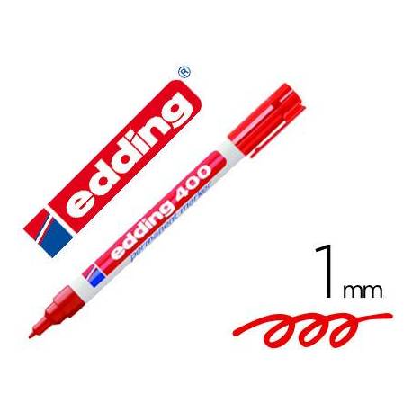 Rotulador Permanente Edding 400 Rojo Punta Fina