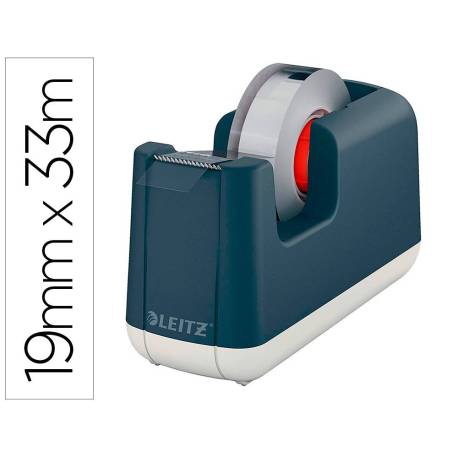 PORTARROLLO SOBREMESA LEITZ COSY PLASTICO PARA CINTAS 33 MT GRIS