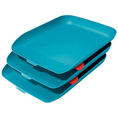 BANDEJA SOBREMESA LEITZ PLASTICO SET DE 3 UNIDADES AZUL