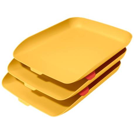 BANDEJA SOBREMESA LEITZ PLASTICO SET DE 3 UNIDADES AMARILLO