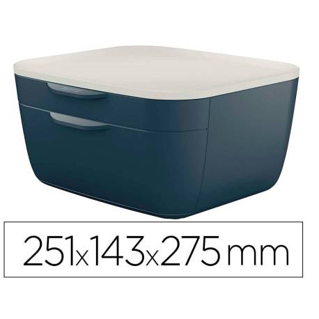 FICHERO CAJONES DE SOBREMESA LEITZ COSY 2 CAJONES COLOR GRIS