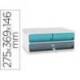 FICHERO CAJONES DE SOBREMESA CEP MOOV UP RECICLADO 80% CON CERRADURA 3 CAJONES AZUL/GRIS 275X369X146 MM
