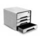 FICHERO CAJONES DE SOBREMESA CEP CON CERRADURA 4 CAJONES COLOR BLANCO/NEGRO 288X360X270 MM